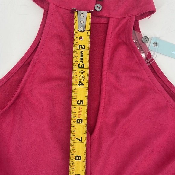 She and Sky NWT Microsuede Pink Halter Top sz. Small - Picture 12 of 12